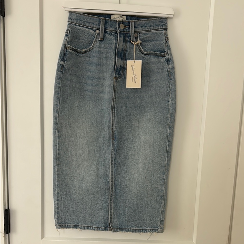 Blue Denim Pencil Skirt